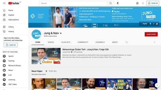 YouTube Kanal Jung and Naiv